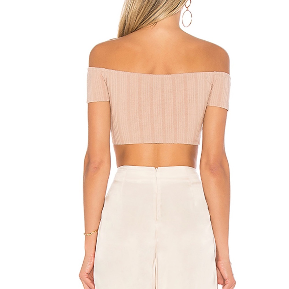 Privacy Please | pink-nude off the shoulders crop - Picture 3 of 6